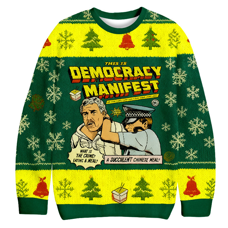 Democracy Manifest Christmas Ugly Sweater Winter Outfits Christmas Gifts For Boyfriend