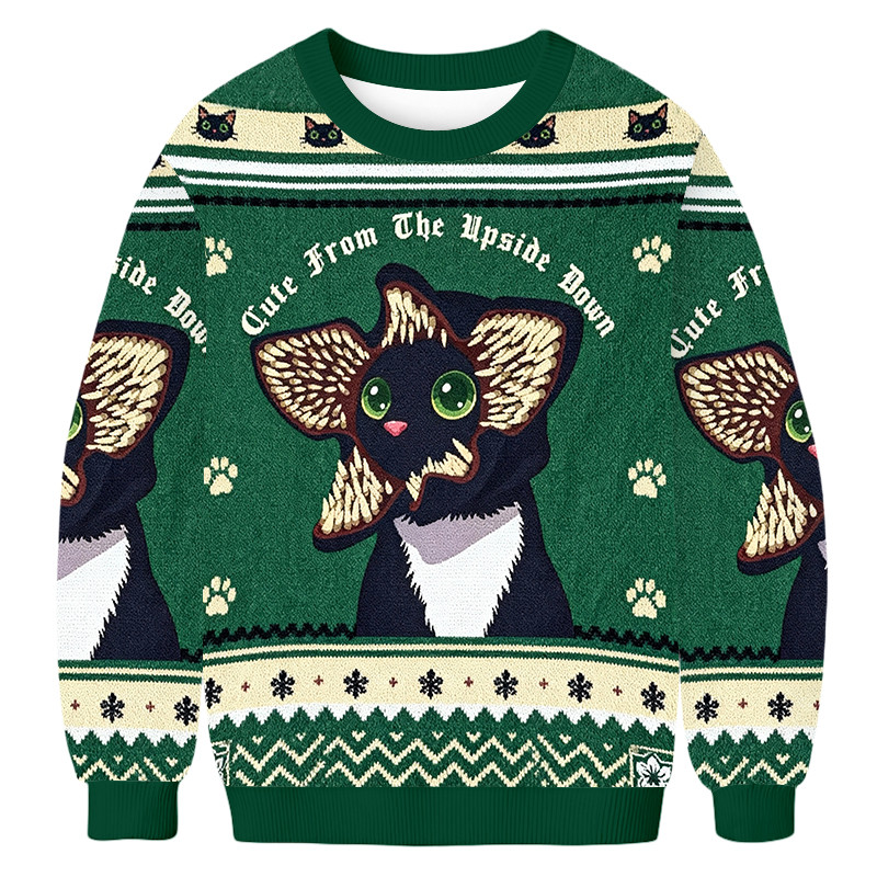 Demogorgon Cute From The Upside Down Cat Ugly Sweater Winter Apparel Stranger Things Lover Gift