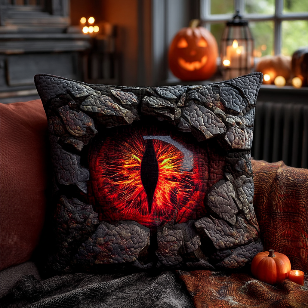Demon Eye Quilted Pillow Case Holiday Pillow Cases Unique Halloween Gifts