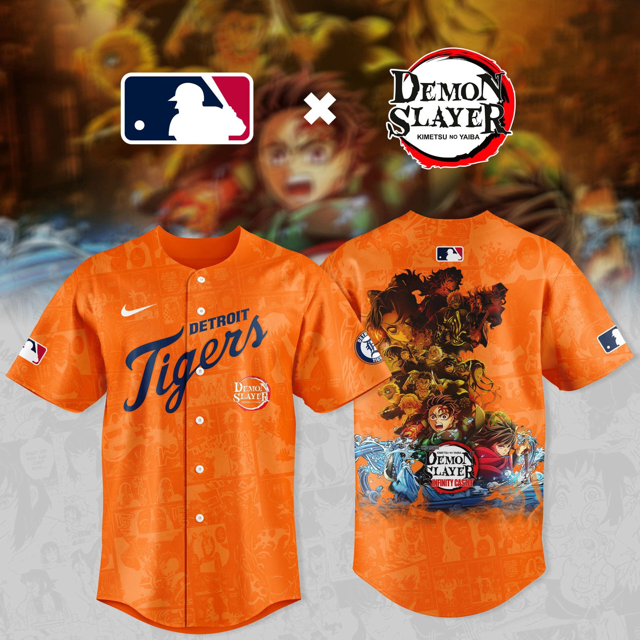 Demon Slayer Detroit Tigers Baseball Jersey Baseball Lover Gift Ideas