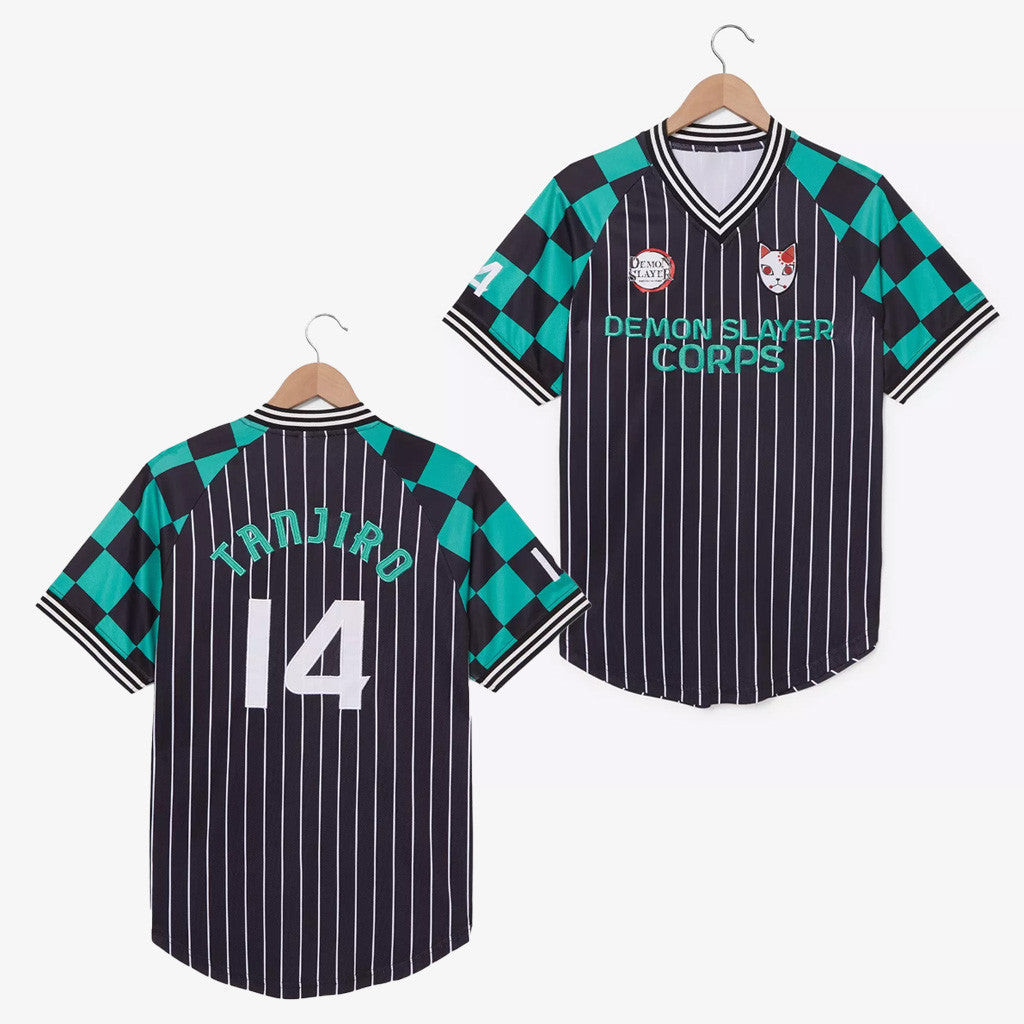 Demon Slayer Merch Demon Slayer Kimetsu No Yaiba Tanjiro Batting Jersey Gifts For Him Demon Slayer Merch Demon Slayer Kimetsu No Yaiba Tanjiro Batting Jersey Gifts For Him