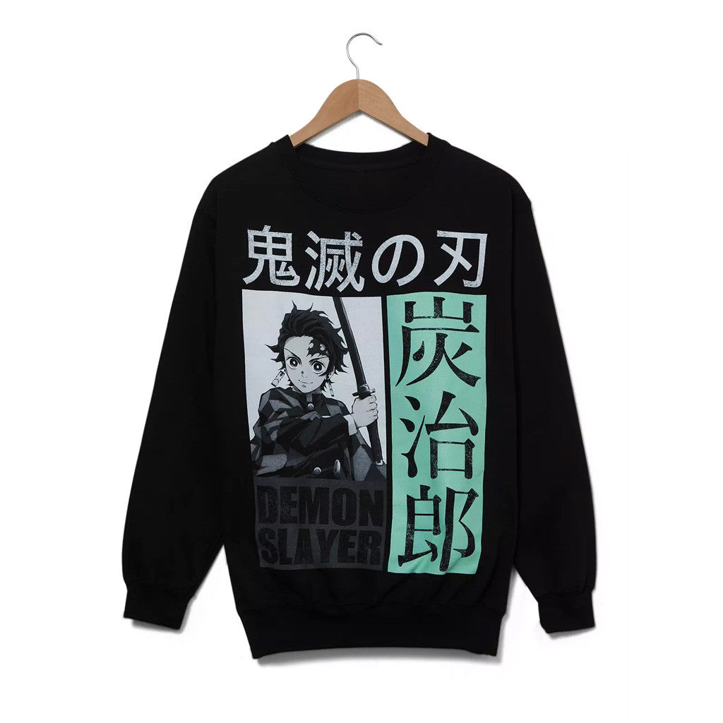 Demon Slayer Merch Demon Slayer Kimetsu No Yaiba Tanjiro Tonal Panel Portrait Crewneck Sweatshirt Demon Slayer Merch Demon Slayer Kimetsu No Yaiba Tanjiro Tonal Panel Portrait Crewneck Sweatshirt