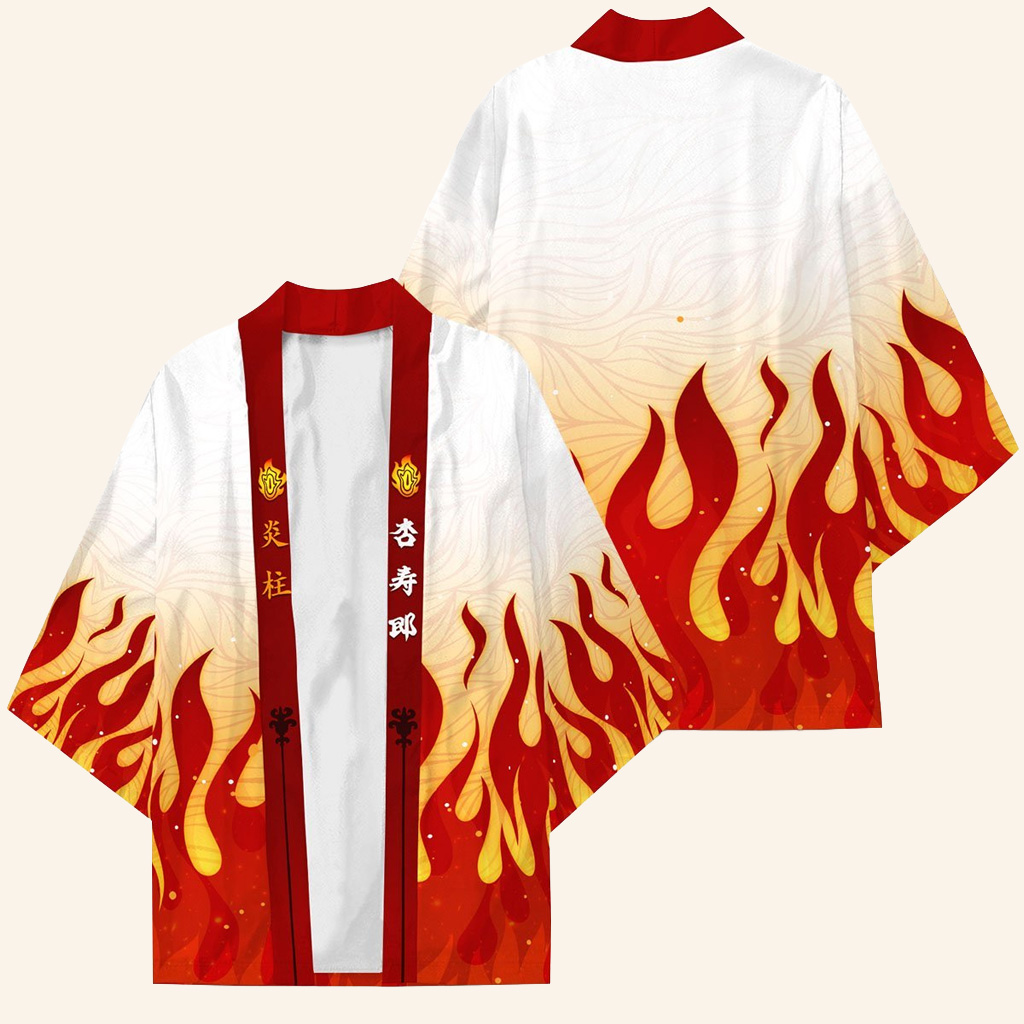 Demon Slayer Merch Demon Slayer Kimono Kyojuro Fire Kimono Christmas Presents For Boyfriend