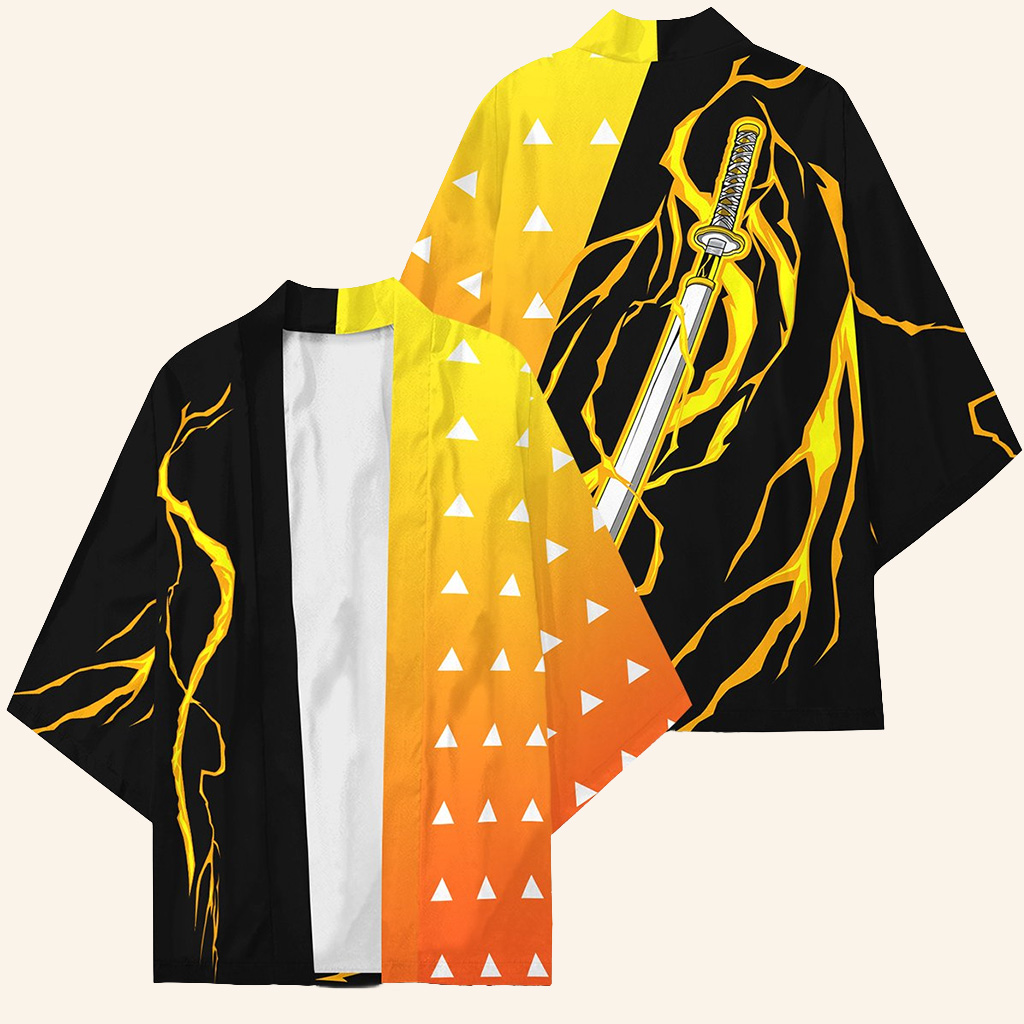 Demon Slayer Merch Demon Slayer Kimono Zenitzu Sword Style Kimono Gifts For Son In Law Demon Slayer Merch Demon Slayer Kimono Zenitzu Sword Style Kimono Gifts For Son In Law