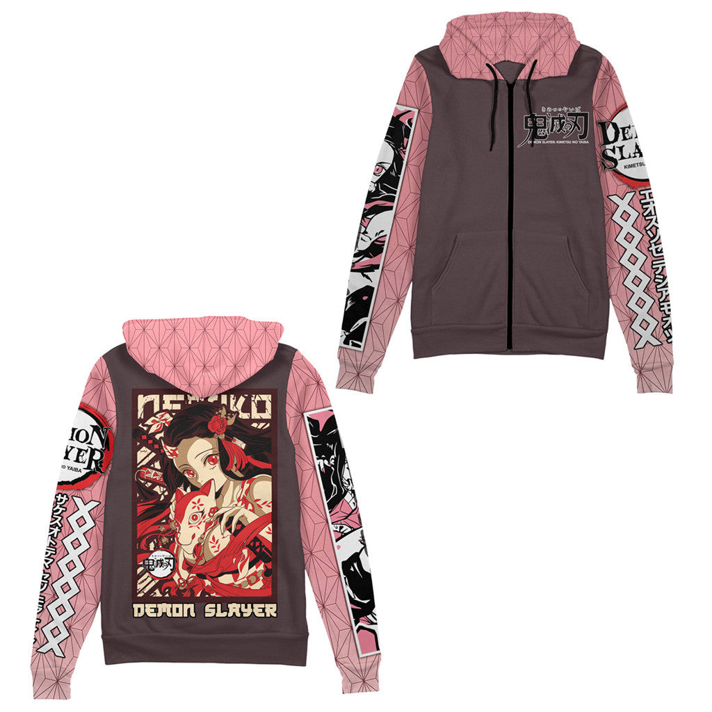 Demon Slayer Merch Kamado Nezuko Demon Slayer Streetwear Zip Hoodie Gifts For Friends Demon Slayer Merch Kamado Nezuko Demon Slayer Streetwear Zip Hoodie Gifts For Friends