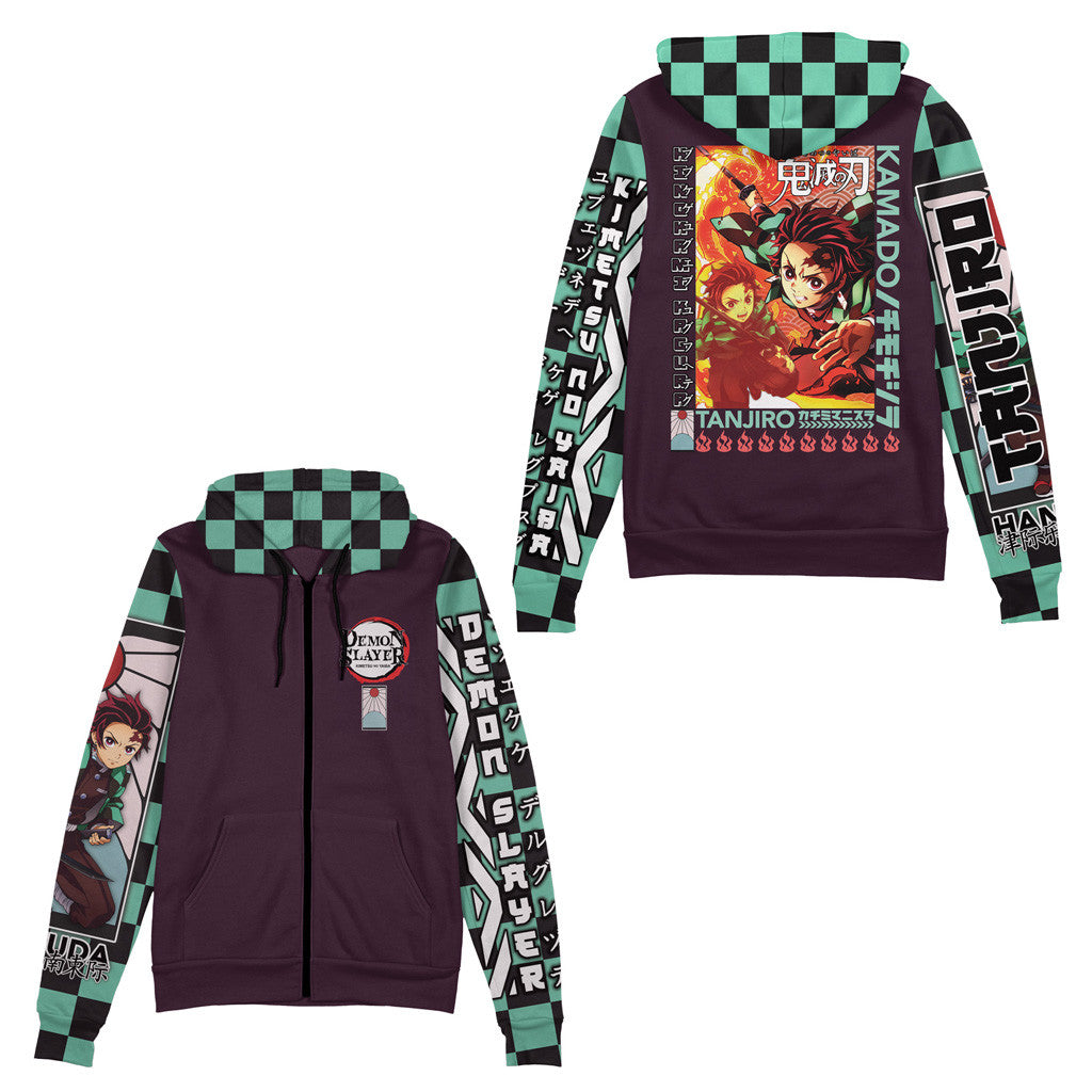 Demon Slayer Merch Kamado Tanjiro Demon Slayer Streetwear Zip Hoodie Gifts For Boyfriend Demon Slayer Merch Kamado Tanjiro Demon Slayer Streetwear Zip Hoodie Gifts For Boyfriend