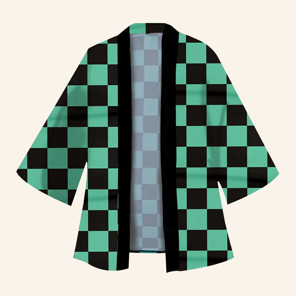 Demon Slayer Merch Tanjiro Checkered Kimono Signature Demon Slayer Outfit Clothing Demon Slayer Merch Tanjiro Checkered Kimono Signature Demon Slayer Outfit Clothing