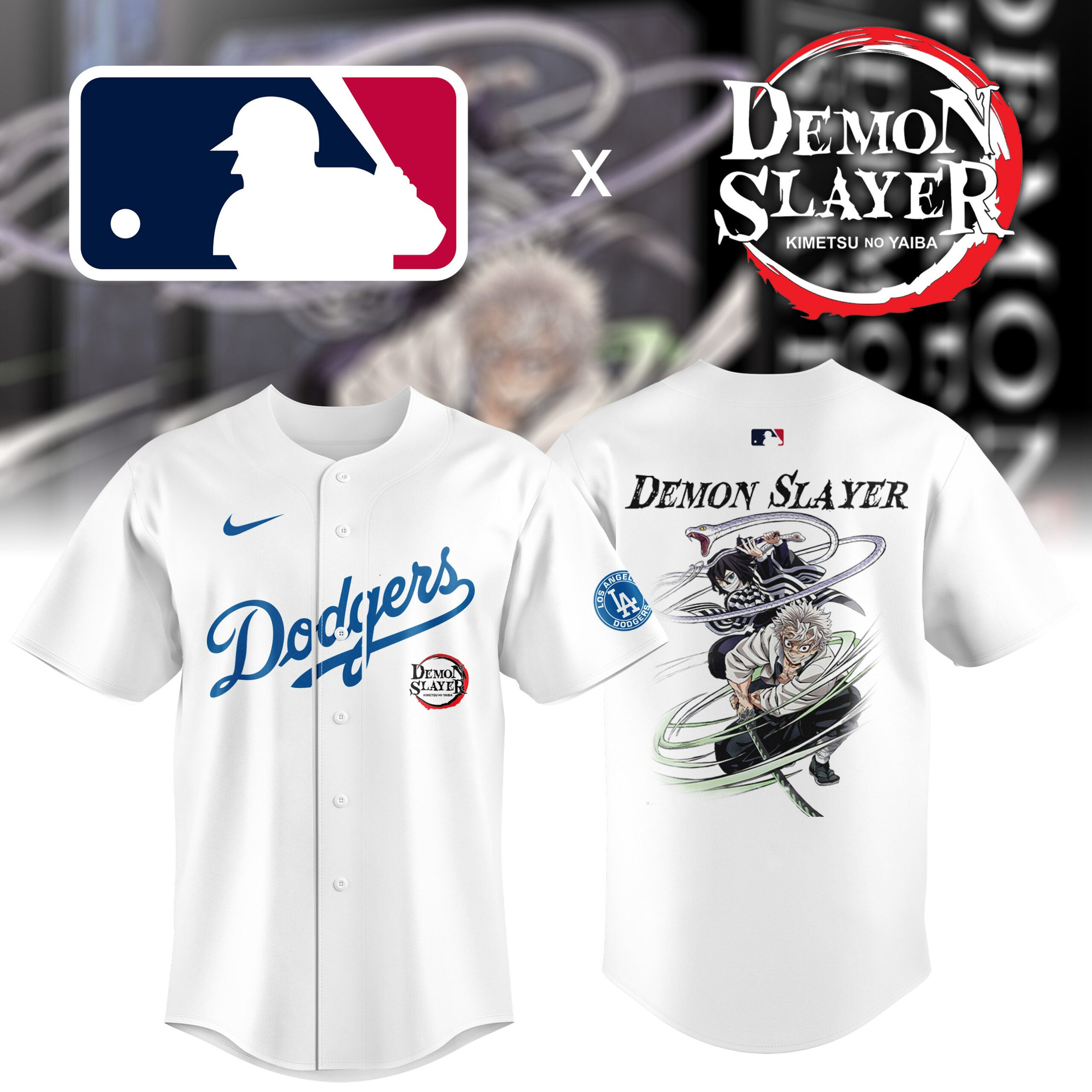 Demon Slayer X Los Angeles Dodgers 2025 Baseball Jersey Gifts For Baseball Fans