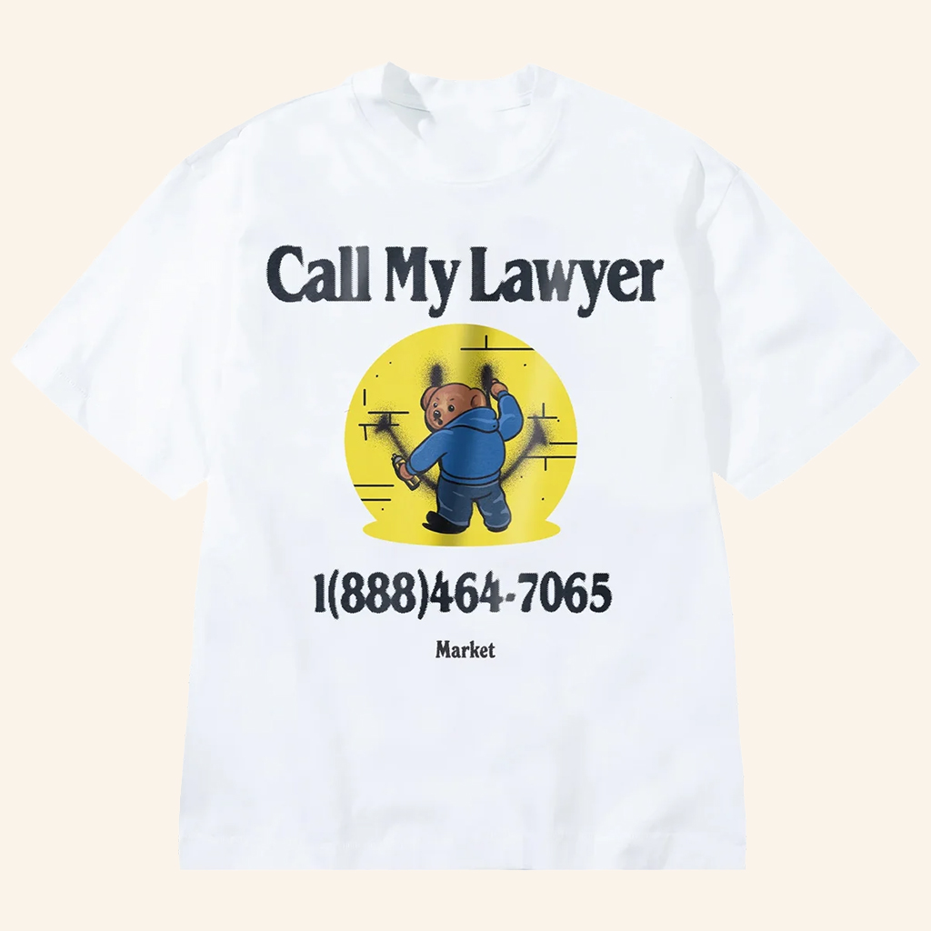 Denim Exchange Merch Market Studios Smiley Call My Lawyer Bear T-Shirt Gifts For Friend Denim Exchange Merch Market Studios Smiley Call My Lawyer Bear T-Shirt Gifts For Friend