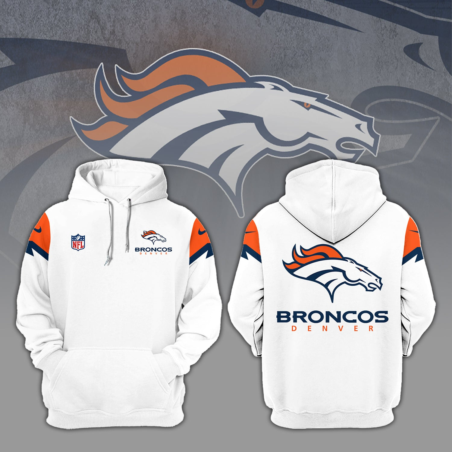Denver Broncos Hoodie Denver Broncos Football NFL Hoodie Football Themed Gifts