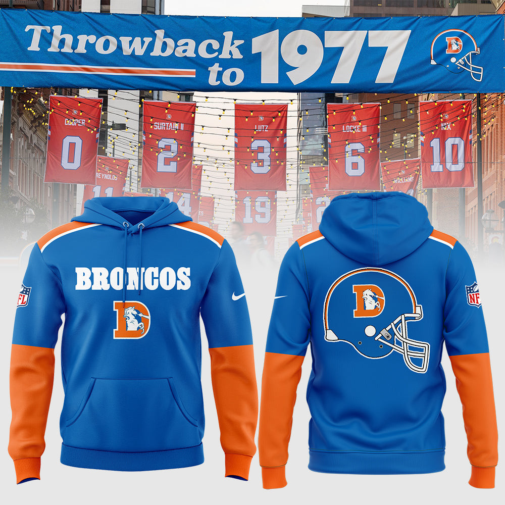 Denver Broncos NFL Throwback To 1977 Hoodie Presents For Football Fans