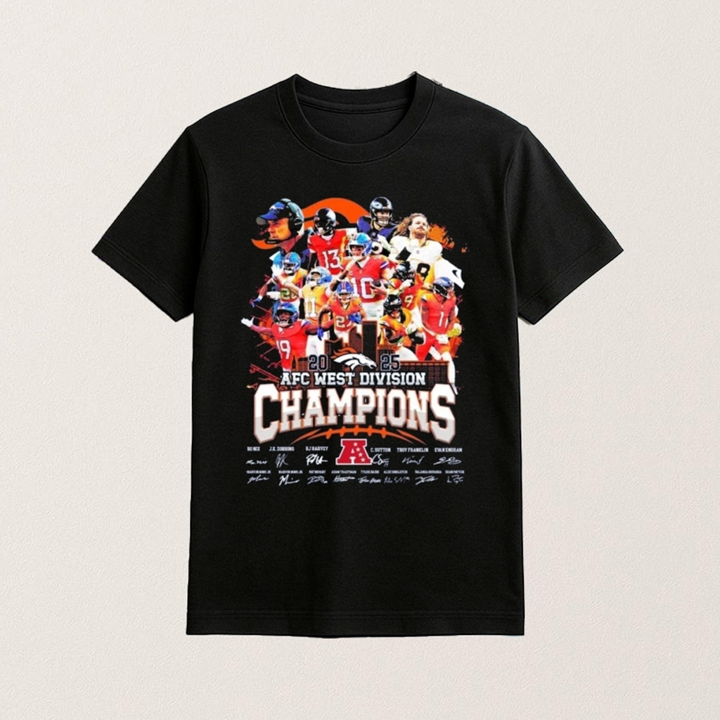 Denver Broncos Team 2025 AFC West Division Champions Shirt Denver Football Merch Fan Gifts