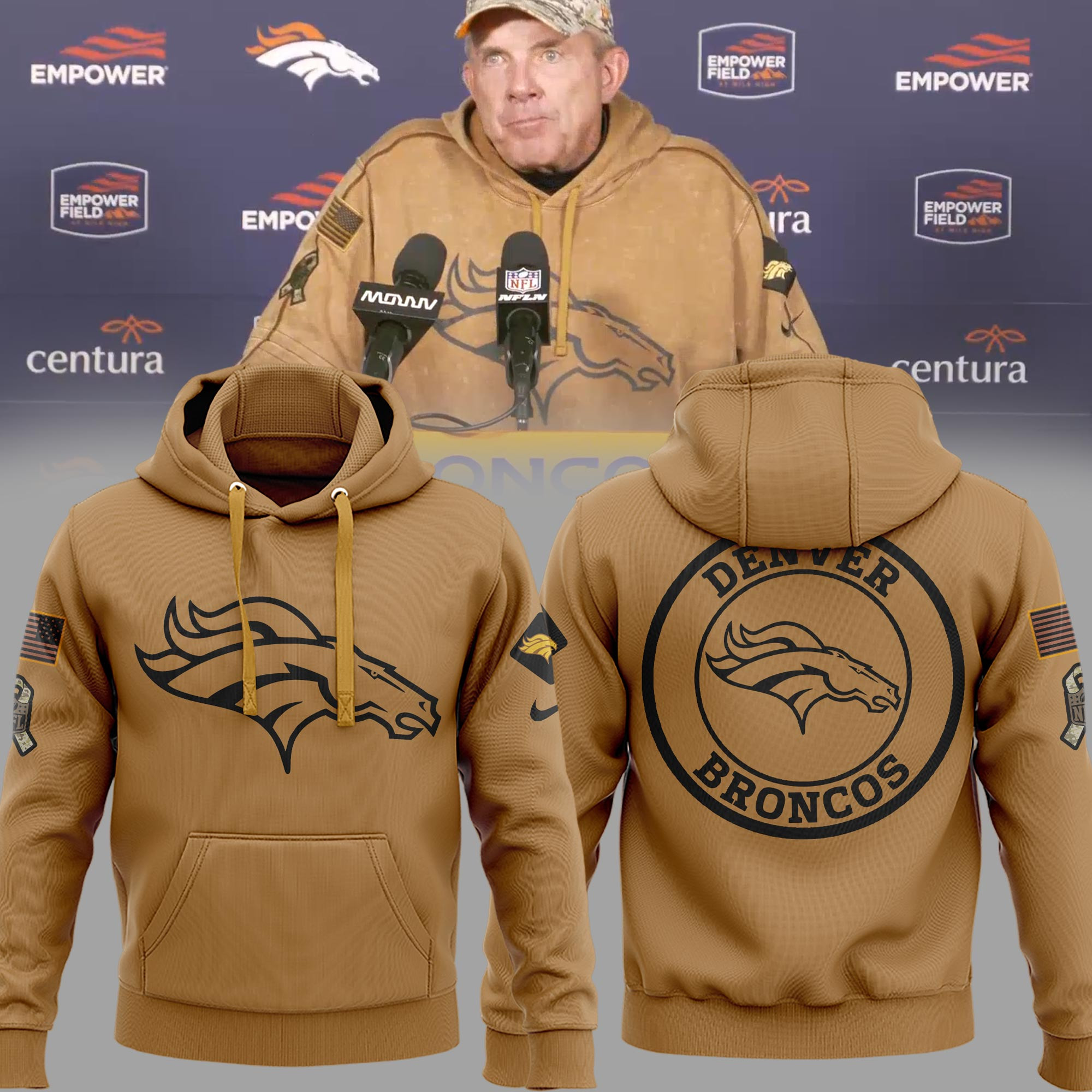 Denver Broncos Veteran Salute To Service Hoodie Football Fan Gift Ideas