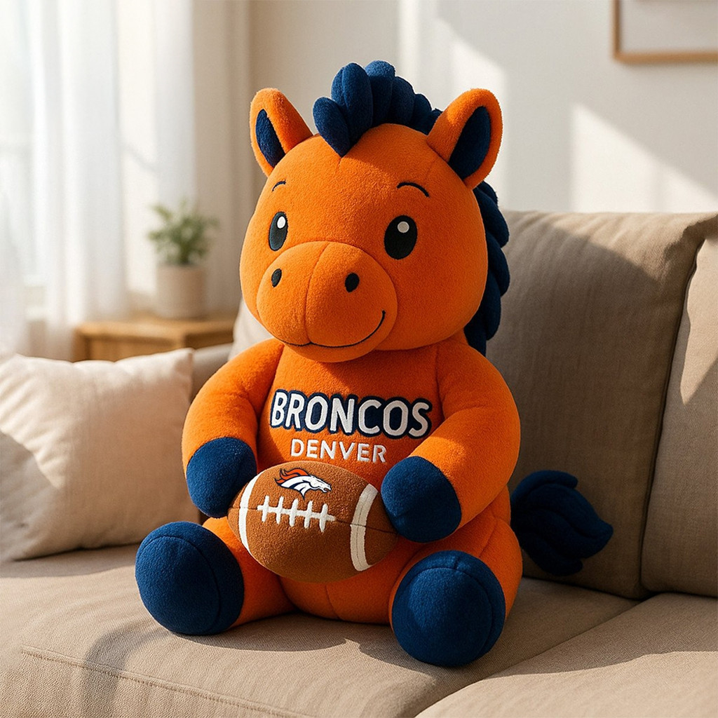 Denver Football Mascot Plush Pillow Home Decor Christmas Gifts For Football Lovers