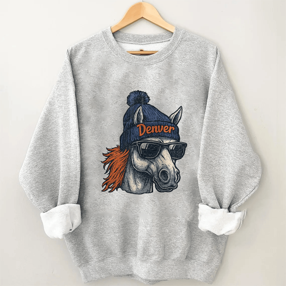 Denver Football Mascot Sweatshirt Game Day Clothes Best Gifts Ideas For A Football Player