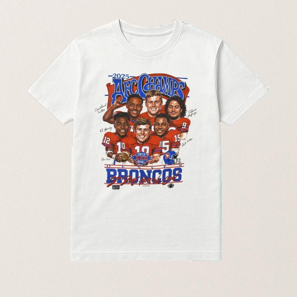 Denver Football Merch 2025 AFC Champs Super Bowl XXII Shirt Best Gifts For Football Lovers