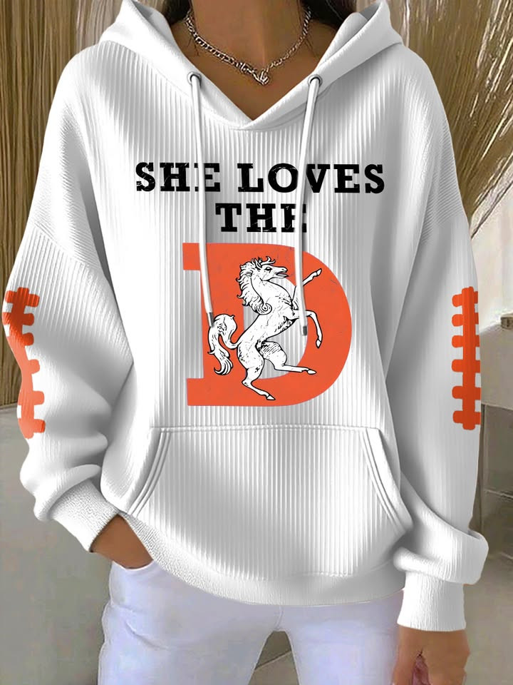 Denver Football She Loves The D Hoodie Game Day Apparel Denver Pride Merch Gift For Sister