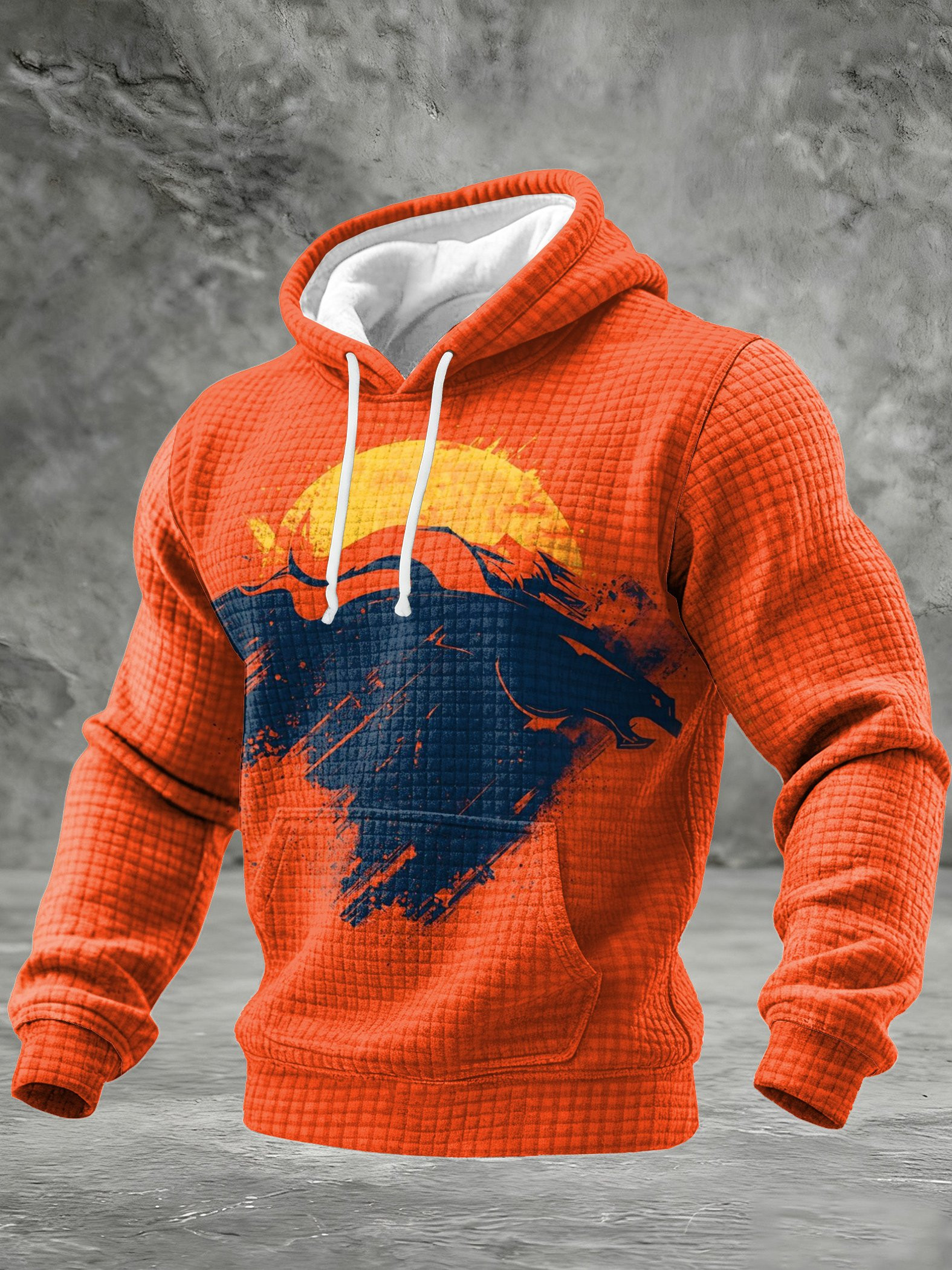 Denver Football Waffle Hoodie Denver Strong Game Day Hoodies Broncos Merch Presents For Him Denver Football Waffle Hoodie Denver Strong Game Day Hoodies Broncos Merch Presents For Him