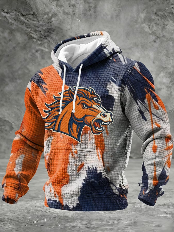 Denver Football Waffle Hoodie Game Day Apparel DB Hoodie Gifts For Denver Football Fans Denver Football Waffle Hoodie Game Day Apparel DB Hoodie Gifts For Denver Football Fans