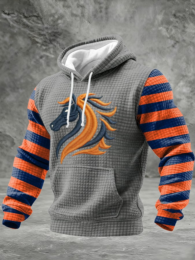 Denver Football Waffle Hoodie Men's Denver Pride Hoodie Game Day Merch Gifts For Father