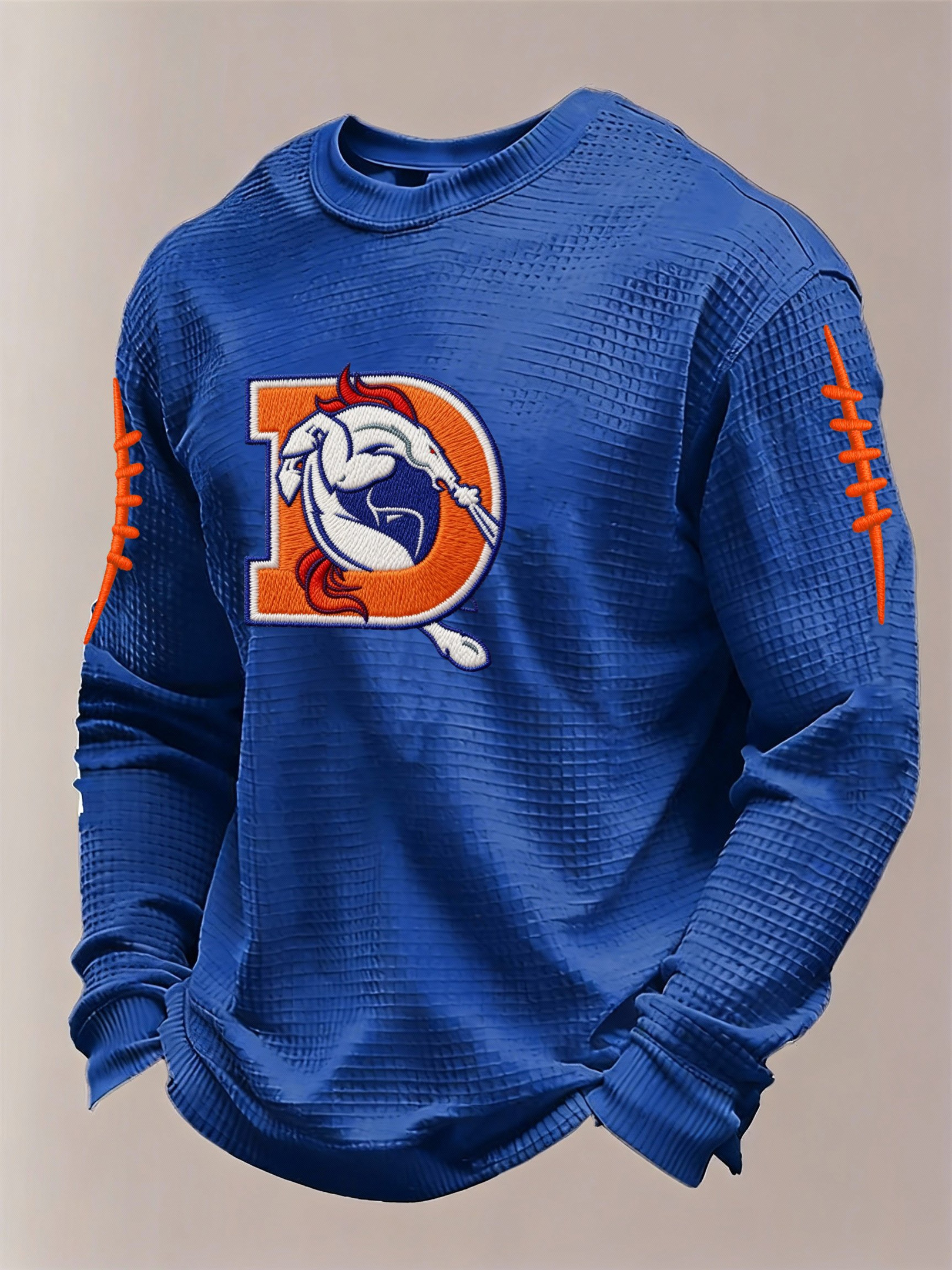 Denver Football Waffle Long Sleeve Shirt Denver Forever Apparel DB Merch Football Gifts For Men