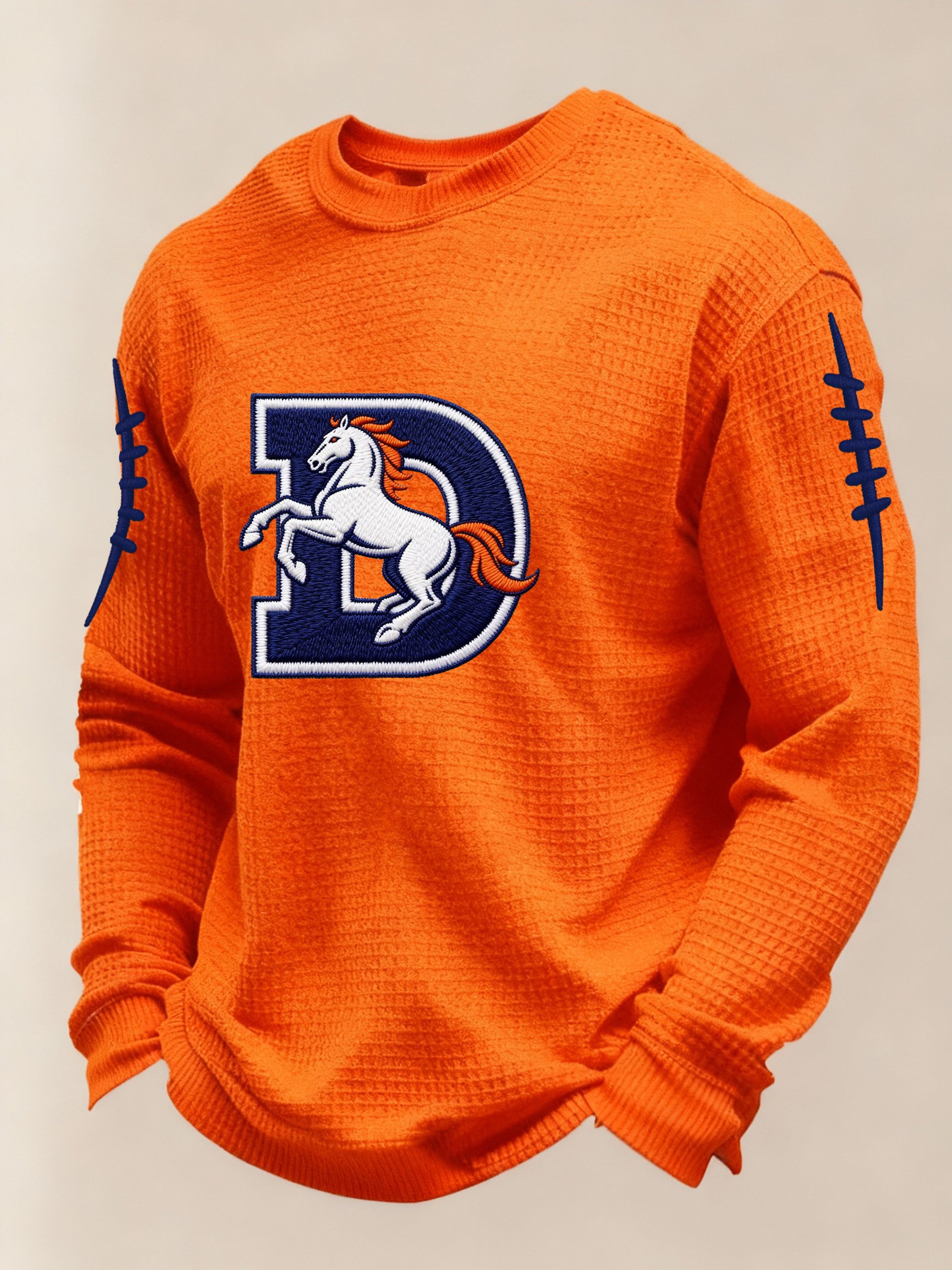 Denver Football Waffle Long Sleeve Shirt Denver Forever Apparel DB Merch Gifts For Son