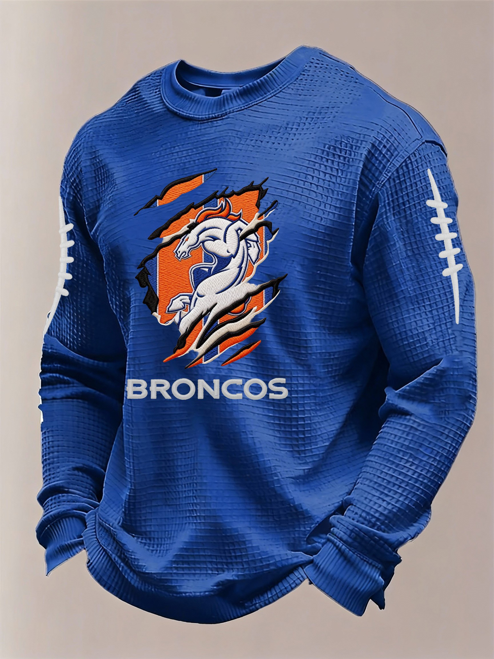 Denver Football Waffle Long Sleeve Shirt Denver Pride Apparel DB Merch Gifts For Brother