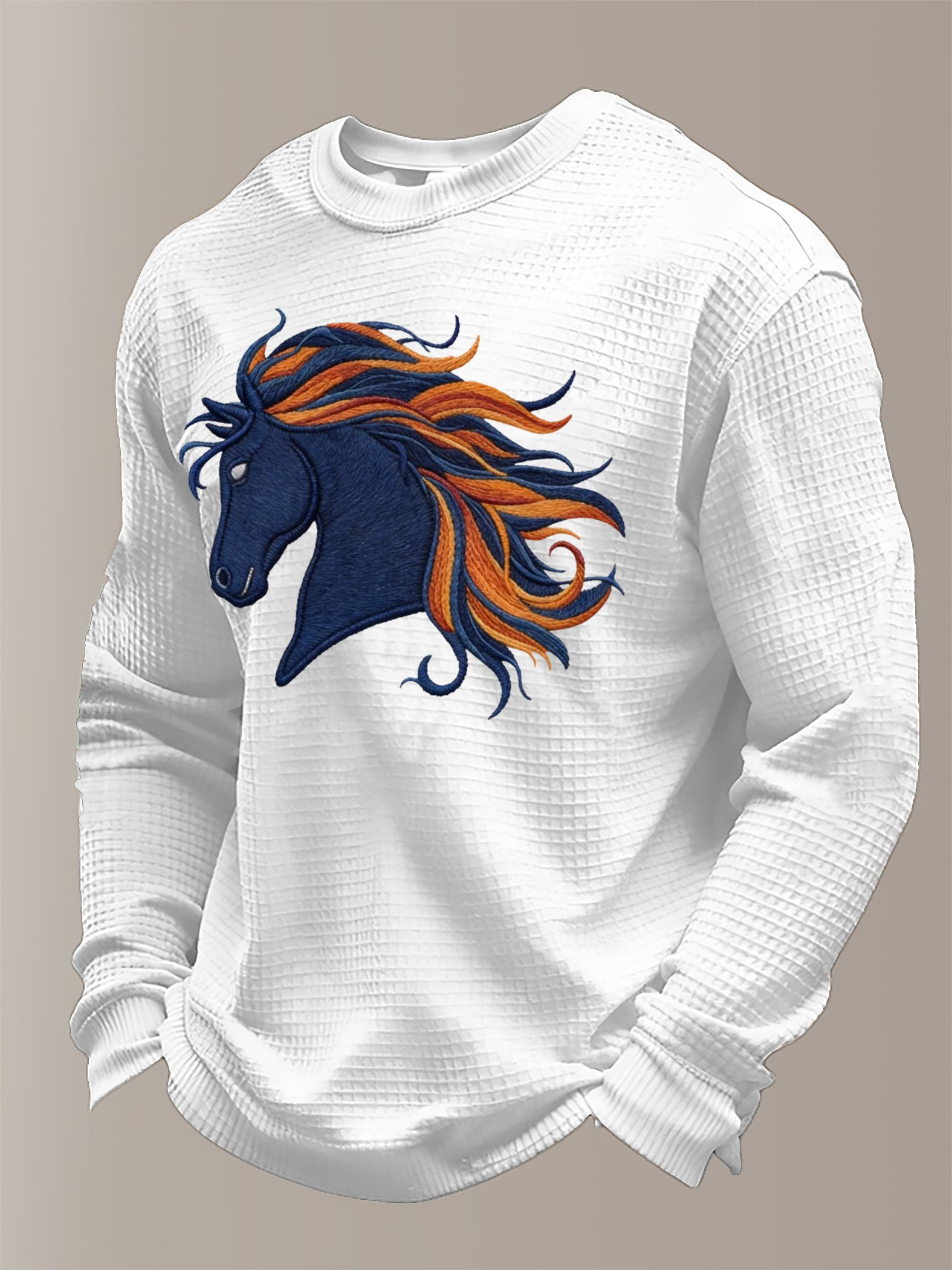 Denver Football Waffle Long Sleeve T-Shirt Game Day Apparel DB Strong Shirt Gift Ideas For Him