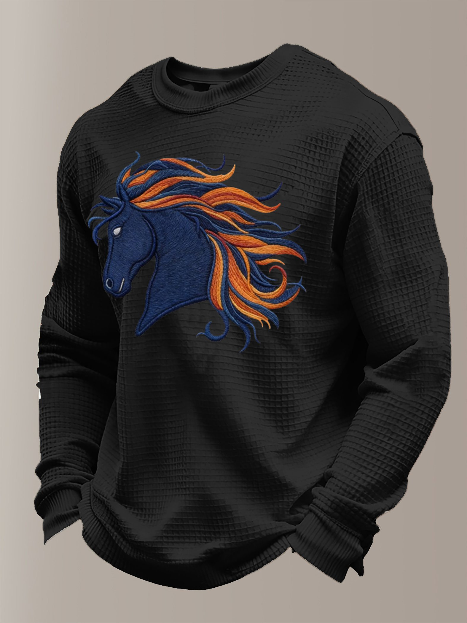 Denver Football Waffle Long Sleeve T-Shirt Game Day Apparel Denver Strong Shirt Men's