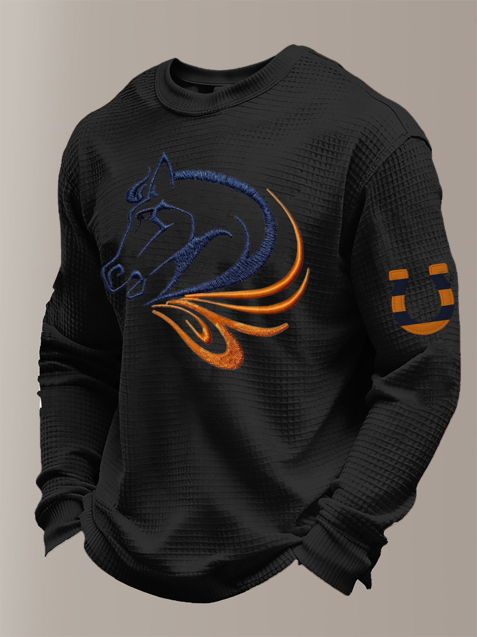 Denver Football Waffle Long Sleeve T-Shirt Gameday Shirts Denver Strong Merch Gifts For Dad