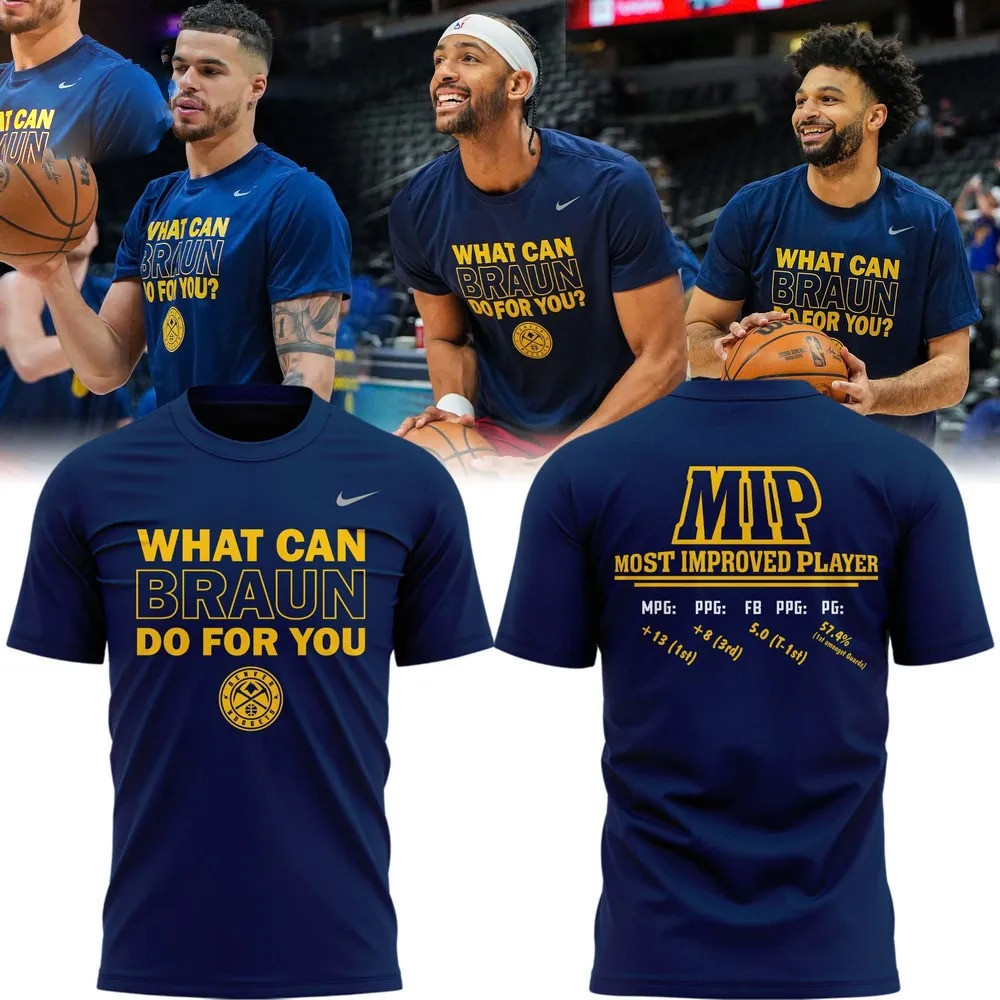Denver Nuggets Christian Braun MIP Limited Edition T-Shirt Baseball Enthusiast Gifts