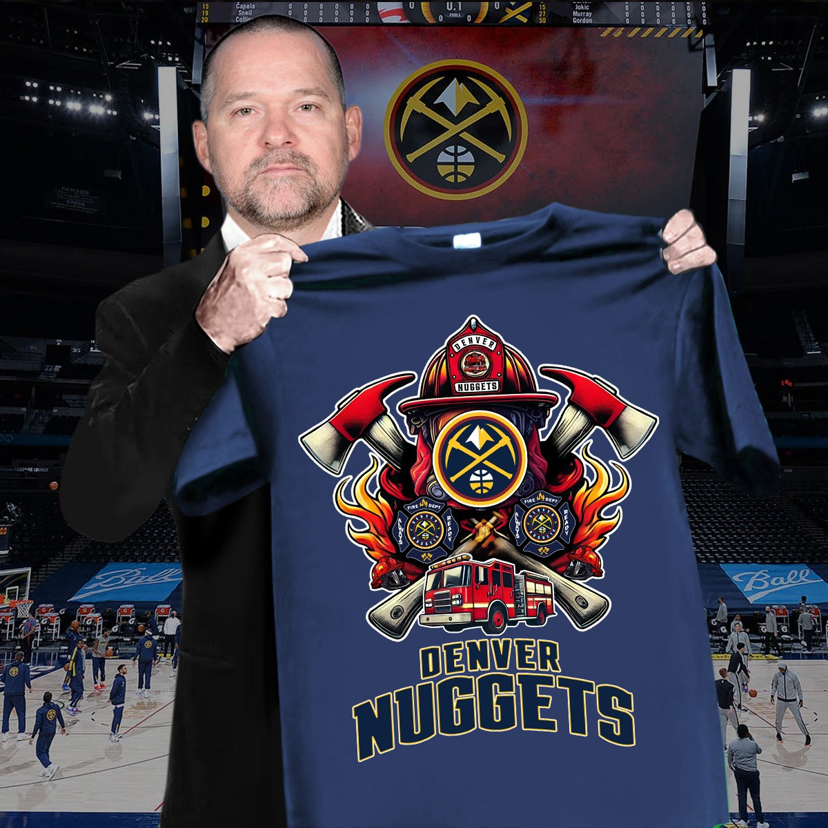 Denver Nuggets Firefighter Appreciation Day shirt Great Gifts For Basketball Fans