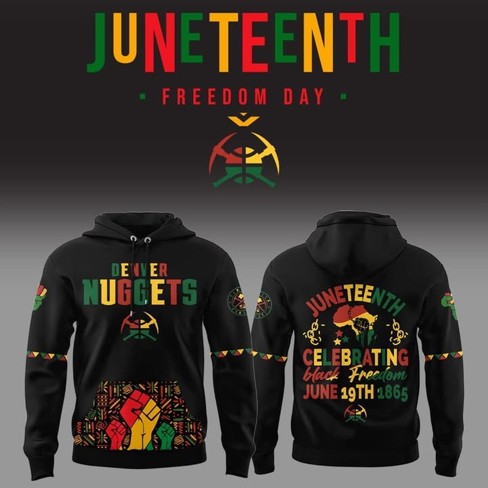 Denver Nuggets Juneteenth Freedom Day Limited Black Hoodie Nuggets Apparel
