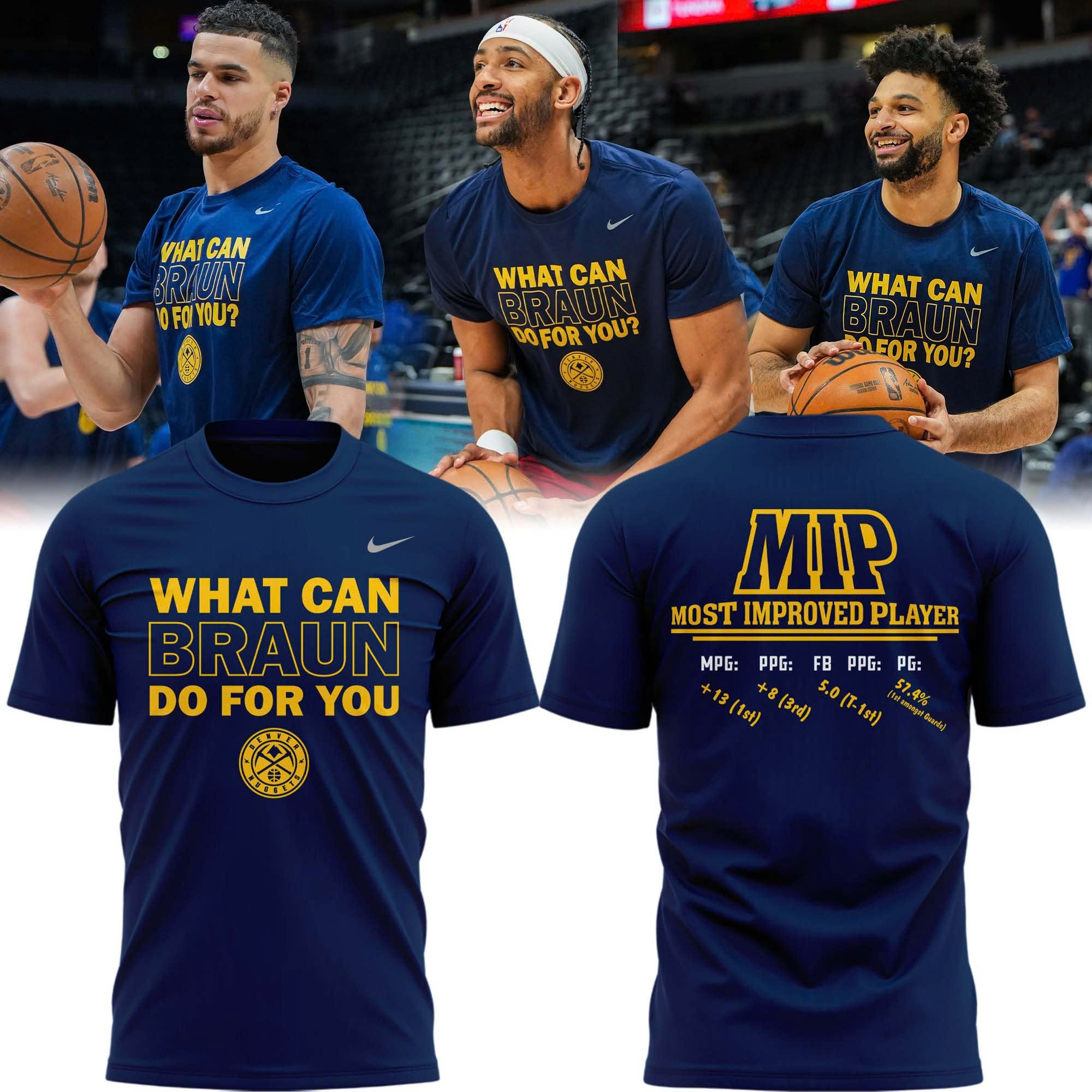 Denver Nuggets MIP 2025 Most Improved Player T-Shirt What Can Braun Do For You Fan Gifts