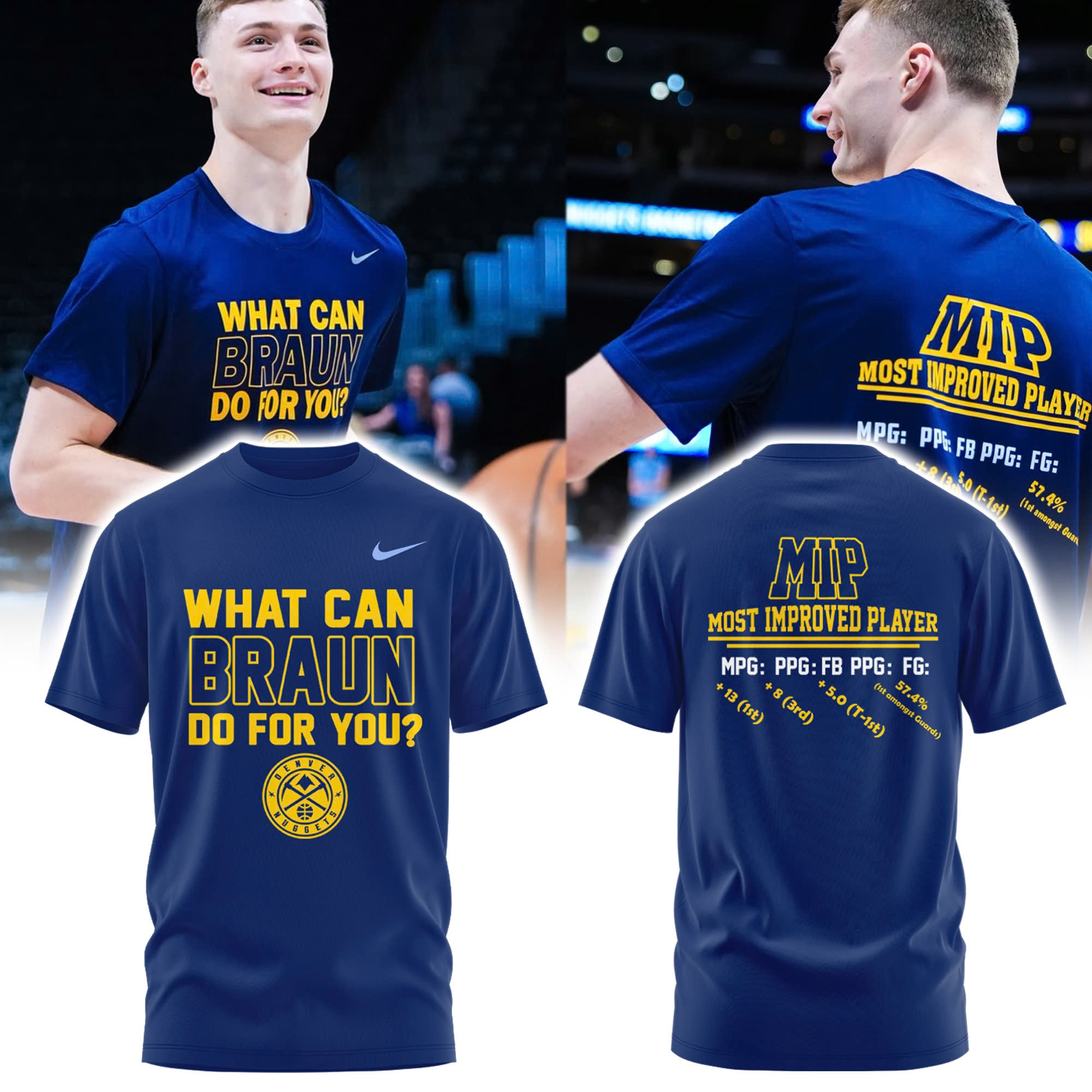 Denver Nuggets MIP 2025 Most Improved Player T-Shirt What Can Braun Do For You Fan Merch