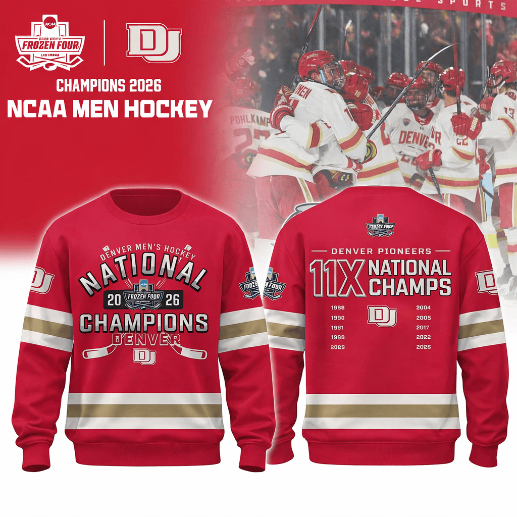 Denver Pioneers 2026 NCAA Men's Hockey Champions Sweatshirt Hockey Apparel Fan Gift For Him