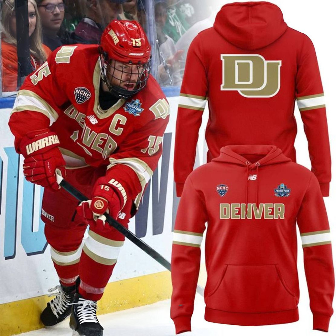Denver Pioneers Frozen Four Uniform Red Hoodie Gifts For Hockey Fan