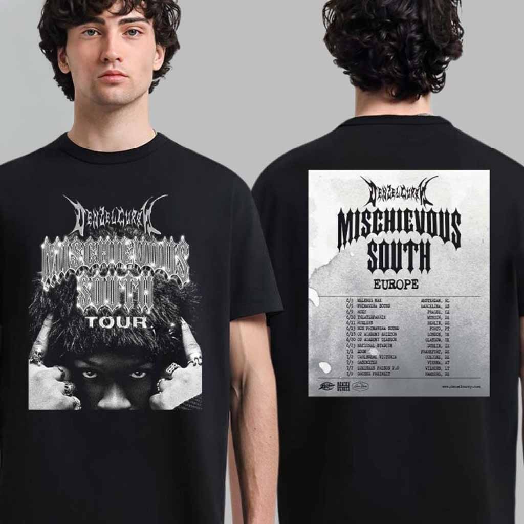 Denzel Curry Merch Mischievous South Europe Tour 2025 T-Shirt Best Gift For Fans Denzel Curry Merch Mischievous South Europe Tour 2025 T-Shirt Best Gift For Fans