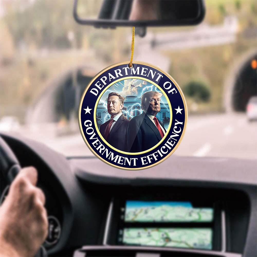 Department Of Government Efficiency Trump Musk Car Ornament Political Merch Gifts For Trump Fan