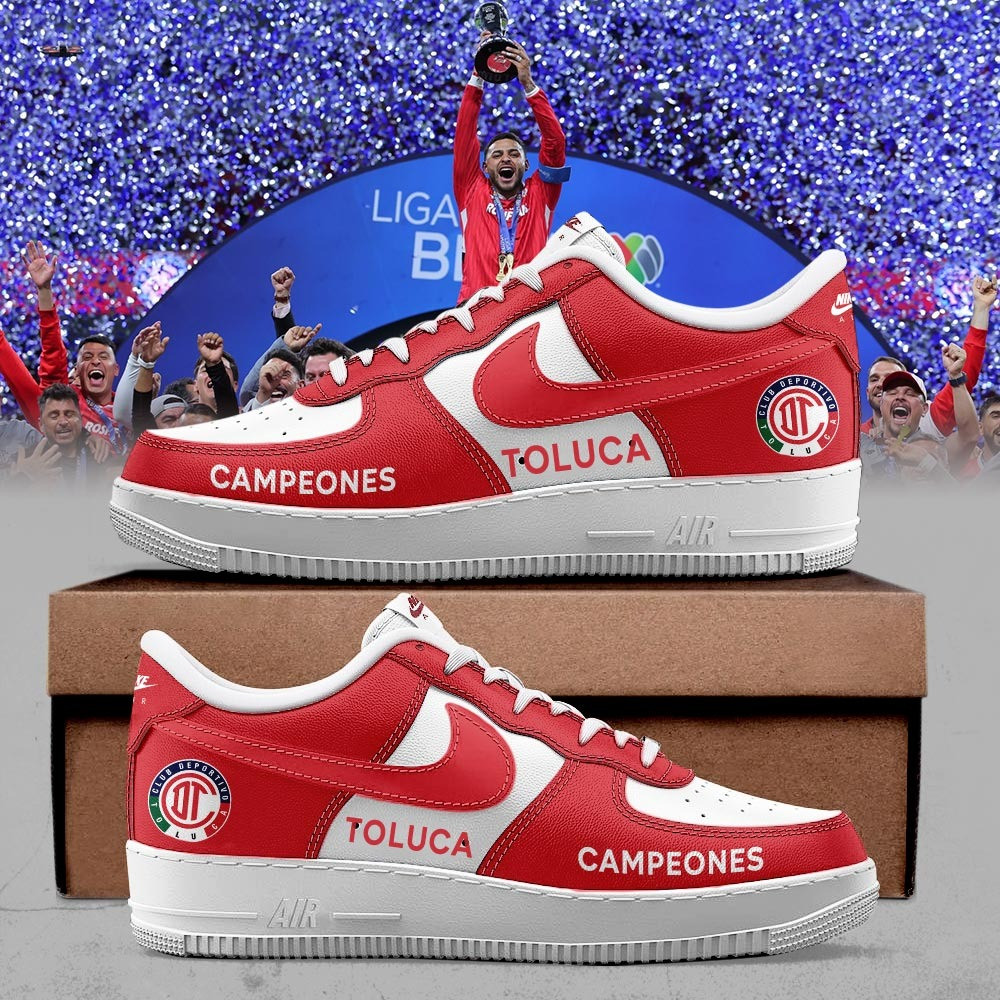 Deportivo Toluca FC 2025 Clausura CAMPEONES Air Force 1 Shoes Sneakers Merchandise Gifts