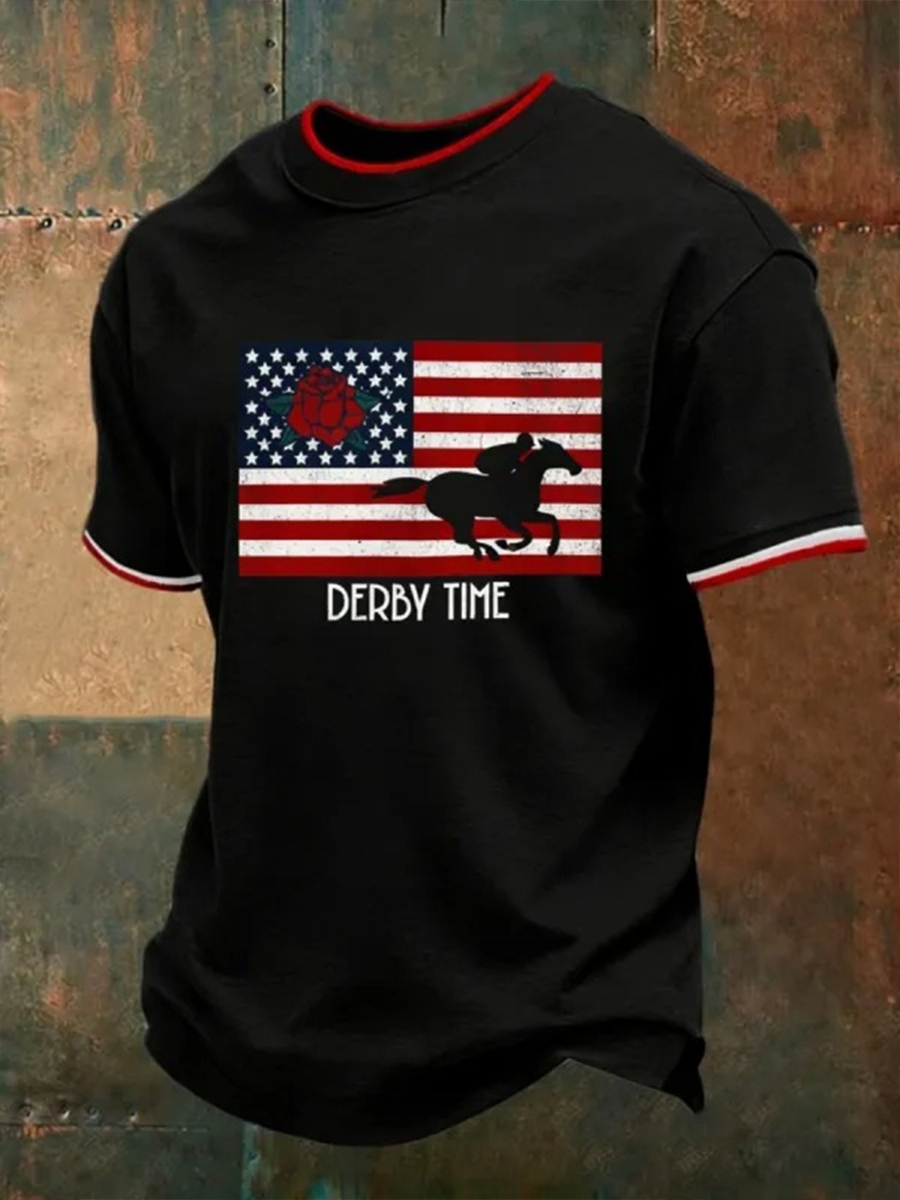 Derby Day Kentucky Derby 2026 T-Shirt American Flag Run For The Roses Shirt Best Gift For Him