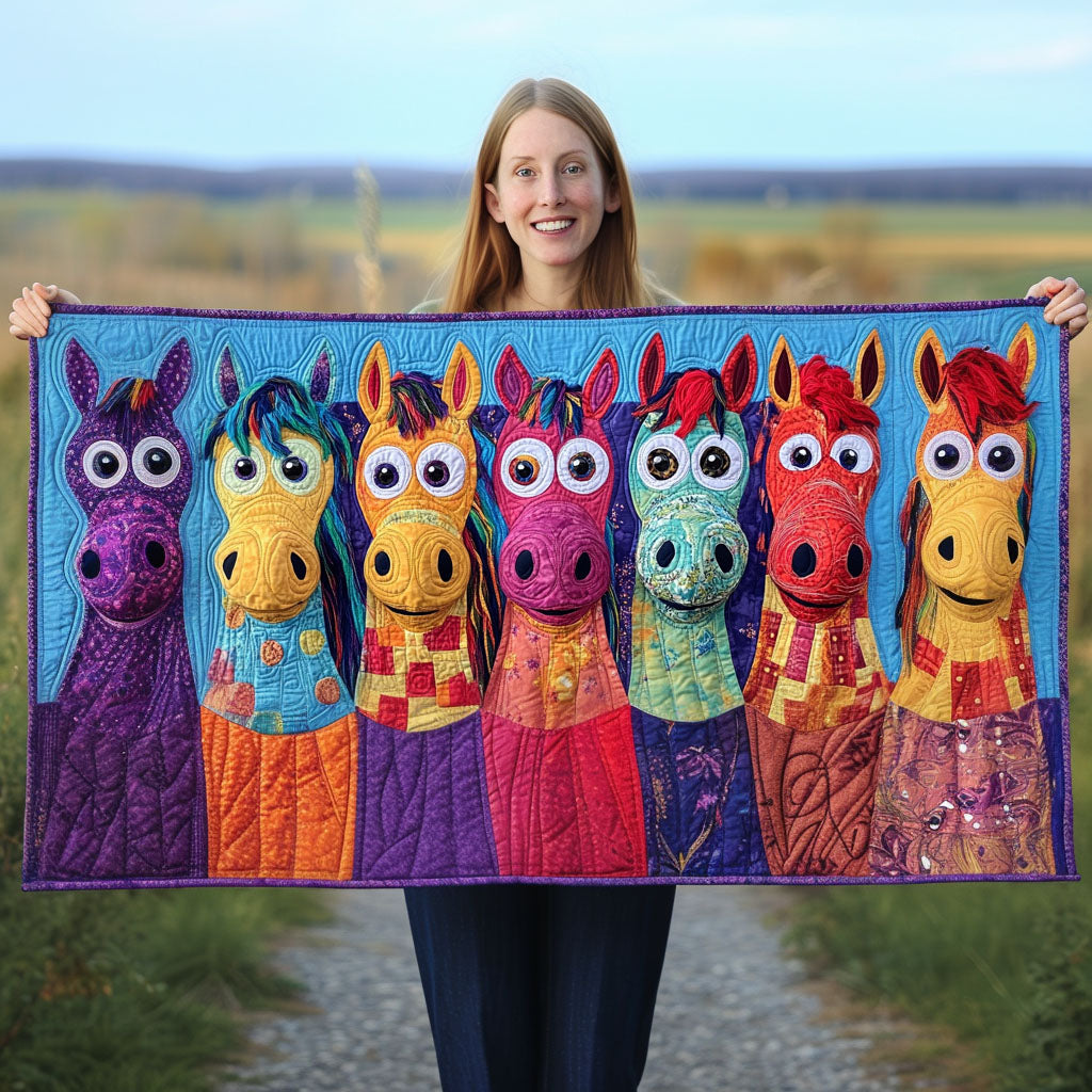 Derpy Dancer Quilted Table Runner Dining Decor Gifts For Someone Who Likes Horses