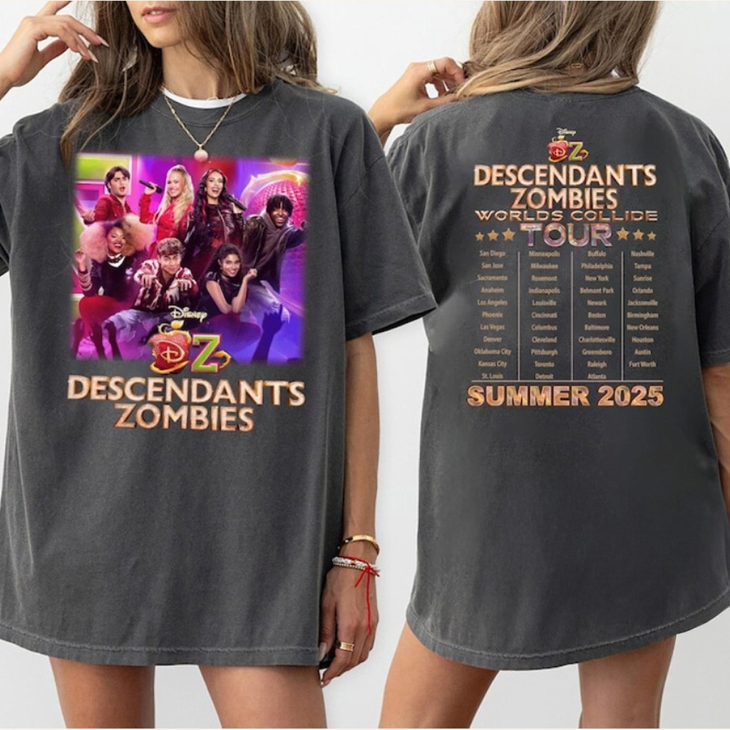 Descendants Zombies World Tour 2025 Shirt Disney The Rise Of Red Concert T-Shirt Fans Gifts Descendants Zombies World Tour 2025 Shirt Disney The Rise Of Red Concert T-Shirt Fans Gifts