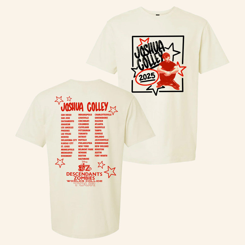 Descendants Zombies Worlds Collide Tour Merch Joshua Colley Cast T-Shirt Gifts For Wife Descendants Zombies Worlds Collide Tour Merch Joshua Colley Cast T-Shirt Gifts For Wife