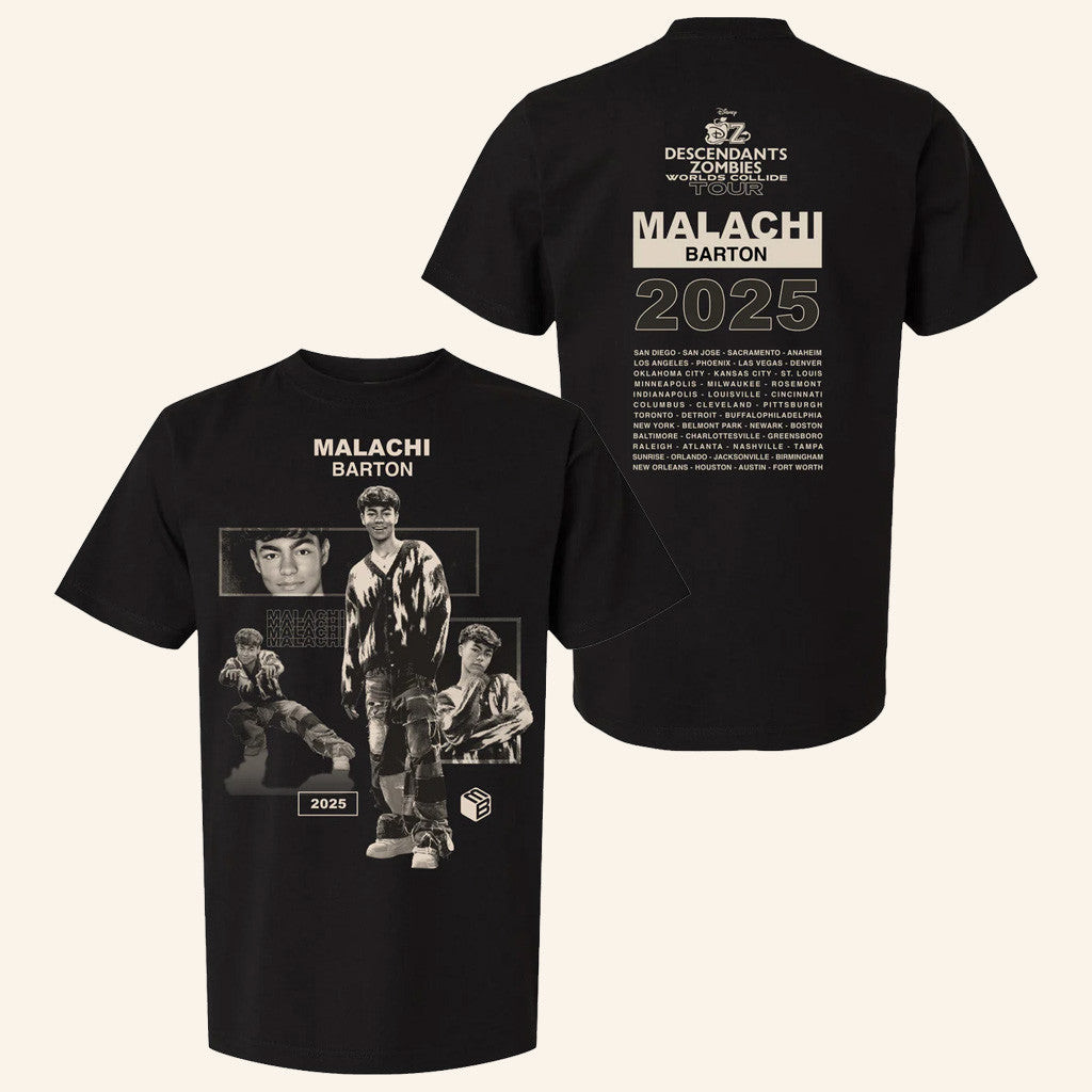 Descendants Zombies Worlds Collide Tour Merch Malachi Barton Cast T-Shirt Gifts For Fans Descendants Zombies Worlds Collide Tour Merch Malachi Barton Cast T-Shirt Gifts For Fans