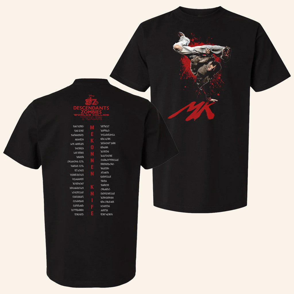 Descendants Zombies Worlds Collide Tour Merch Mekonnen Knife Cast T-Shirt Gifts For Him Descendants Zombies Worlds Collide Tour Merch Mekonnen Knife Cast T-Shirt Gifts For Him