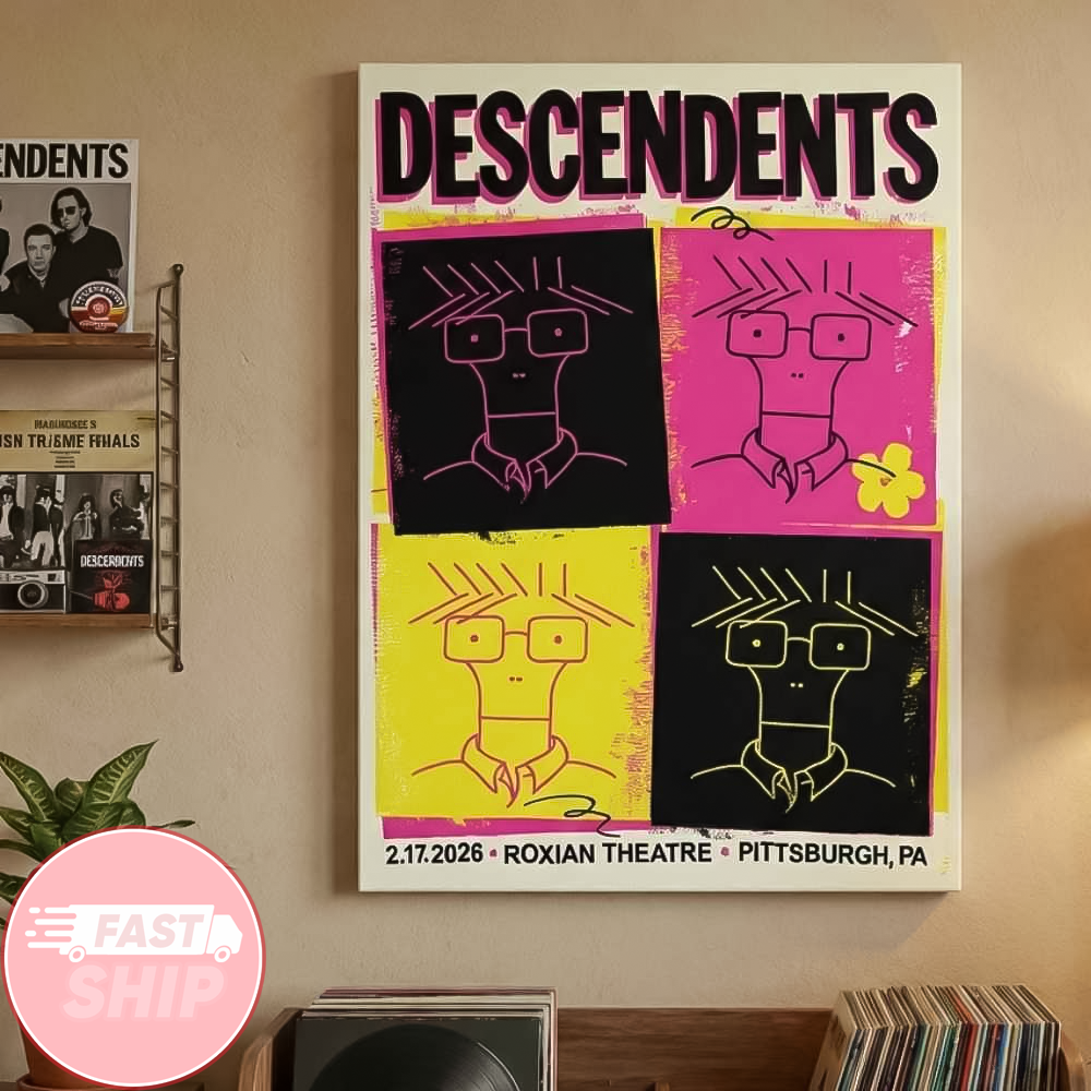 Descendents Live At Roxian Theatre Pittsburgh February 17 2026 Milo Aukerman Poster Decor Descendents Live At Roxian Theatre Pittsburgh February 17 2026 Milo Aukerman Poster Decor