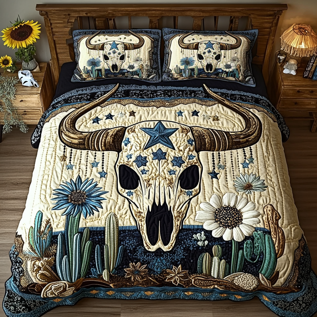 Desert Bliss Quilted Bedding Set Bedroom Decorations Succulent Gift Ideas