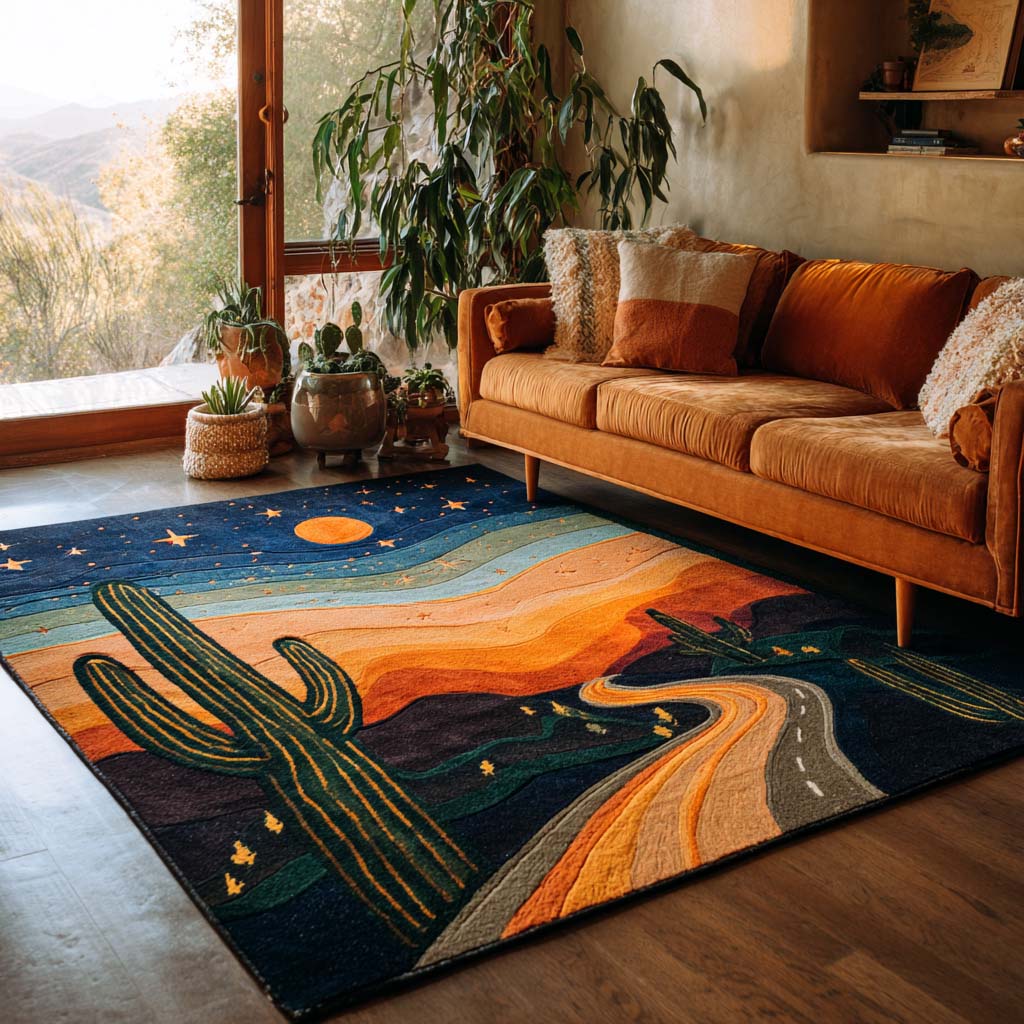 Desert Bloom Area Rug Christmas Decor For Entryway Unique Cactus Gifts