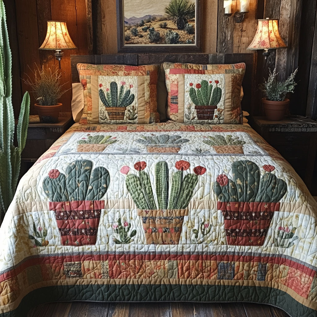 Desert Bloom Comfort Quilted Bedding Set Luxury Bed Sheet Gift Set for Ultimate Comfort